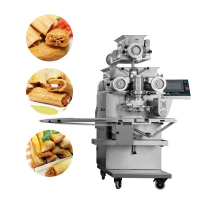 China Safety High Productivity Multifunction Automatic Tamales Making Filling Double Encrusting Machine for sale