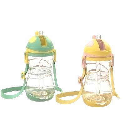 China BPA Free New Design 450ML Drinking Learner Cups with Straw Easy Clean Training Cup For Baby for sale