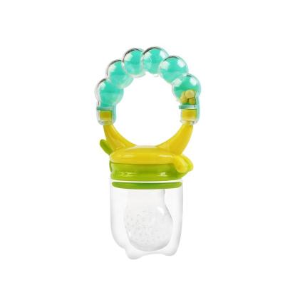 China BPA Defensive Stance OEM Material Fresh Food Feeder Infant Pacifier Fruits and Vegetables Bag Baby Fruit Feeder with Ring for sale