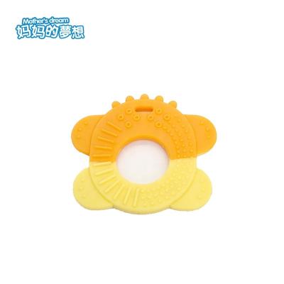 China 100% Eco-friendly Silicone Safety Material OEM Service Two Color Baby Gum Teether Toys Cute Animal for sale