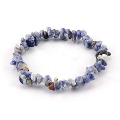 China FASHIONABLE Wholesale Mens Womens Blue Chip Crystal Stone Chakra Reiki Healing Sodalite Gemstone Bracelet for sale