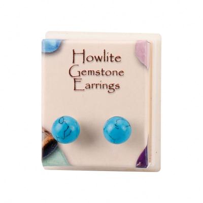 China Wholesale FASHIONABLE Stone Earrings Stud Earring Stone Round Blue Stones For Ladies Color for sale