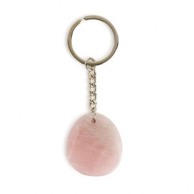 China Unique Semi Precious Key Ring Chain For Set 2021 Gem Keychain Color Craft Cheap Vintage Girl Oem Kids Rose Quartz Fashion Brand Keyrings for sale