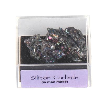 China From China PK02-B Silicon Carbide Rough Group Natural Raw Bulk Wholesale Sic SpecimenJet Mineral Crystal Stone In Acrylic Box for sale