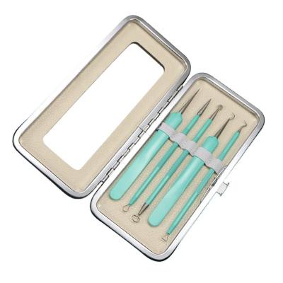 China Suitable for Hot Sale 5pcs Ear Blemish Acne Pimple Removal Stainless Itchy/Ear Cleaning Tool Kit For Facial Skin Care for sale