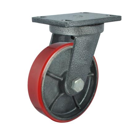 중국 2019 Heavy Duty 1200kg PU Flat Freestanding Swivel Caster Wheel With Strong Impact Resistance 판매용