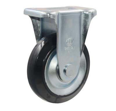 China Garment Shops Medium Duty Rigid Protective Floor Steel-Core Rubber Casters Without Brake Te koop