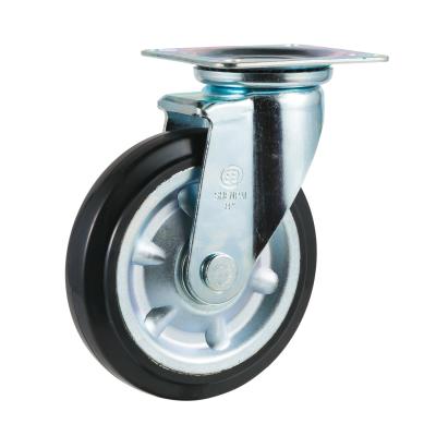 China Garment Shops Hot Sales In Japan Market Style Japanese Steel Core 8Inch Rubber Swivel Caster (Black) for sale