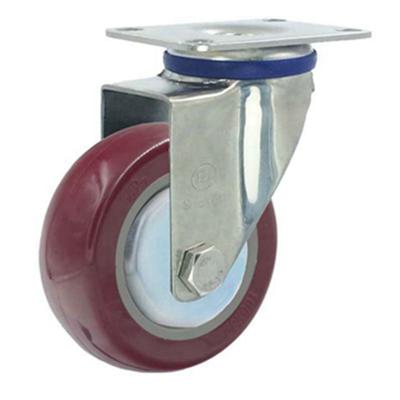 Cina Hot Sales Rigid Middle Heavy Duty Polyurethane Wheel Industrial Caster With Metal Cover in vendita