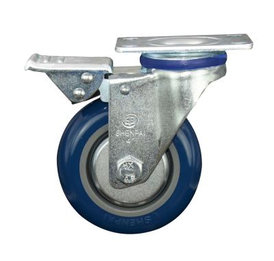 China Industrial Made In China PU Swivel Locking Heavy Duty Polyurethane Swivel Caster , Wheels With Brake zu verkaufen