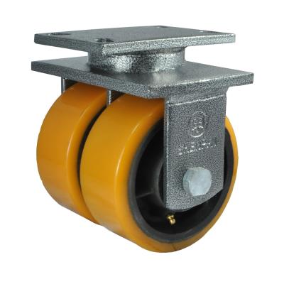 China Material of Construction Shop 2 Ton Rigid PU Double Wheels Heavy Duty Caster zu verkaufen