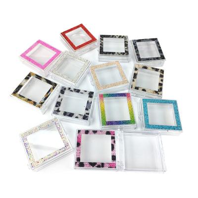 China Natural Wholesale Long Private Label Custom Square For Individual Lashes Box Diamond Eyelash Packaging for sale