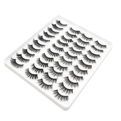 China China long natural seller supply 20 pair private label 5D natural false eyelashes reserve eyelashes wholesale for sale