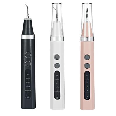 China Electronic Calculus Remover Tooth Cleaner Tooth Cleaner Device Set Whiten Teeth Tartar Remove Tool Ultrasonic Visible Tooth Cleaner for sale