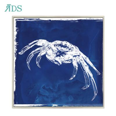 China Copy Art Ocean Style Home Decoration Marine Animals Blue Color Country Canvas Painting for sale