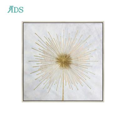 China Modern Abstract Art Home Decor Handmade Paingting Flower Gold Color Shape Wall Decoration for sale