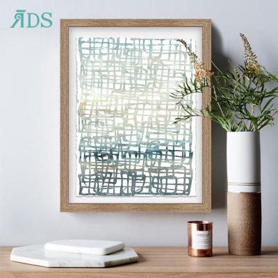 China Latest Product Paper Print Art Abstract Decoration Wall Hanging Online Art Blue Color Design For Living Room for sale