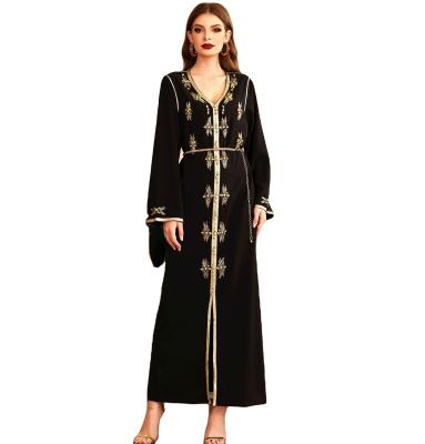 China MXCHAN SJH21395 Luxury Arabic Abaya Women Muslim Islamic Clothing Diamond Beaded Ethnic Kaftan Dresses Dubai Turkey for sale