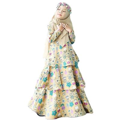 China Full set with fashion design for kids MXCHAN EID Full set fashion design girls hijab and muslim girls abayas kids abaya clothing for sale