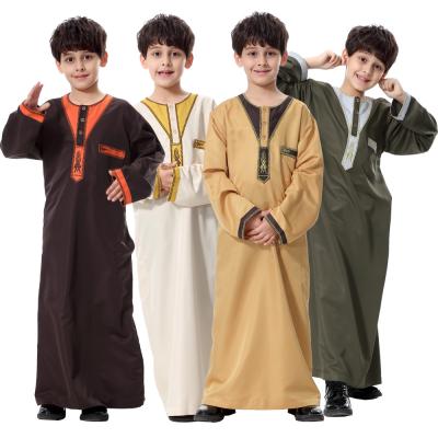 China MXCHAN woven fabric long robes for boys Muslim Arab Middle East thobes islamic clothing abaya kids teenagers for sale