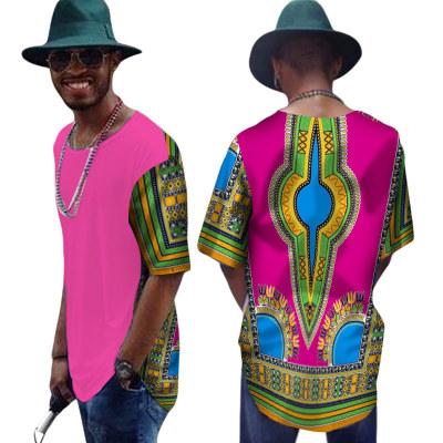 China Solid Color MXCHAN SJH2922 African Men Printed T-shirt African Dashiki Wax Fabric Plus Size African Men T Shirt for sale