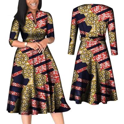 China MXCHAN SJH21383 Hot Sale Wax Print Dress Women African Print Dress African Clothing Printing for sale