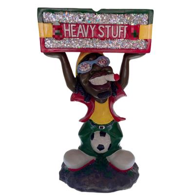 China Rasta Factory Direct Wholesale Jamaica Rasta Bob Marley Resin Indoor Ashtray Medium Size Bracket for sale