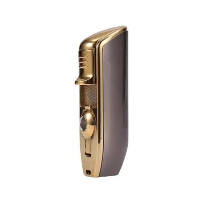 China CLASSIC Customize Logo Refillable Windproof Trifold Lighter Torch Cigar Lighter for sale