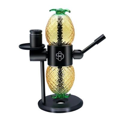 China FOiSON Gravity Hookah Pineapple Smoking Look Like Hookah Glass Aluminum Alloy Hookah for sale