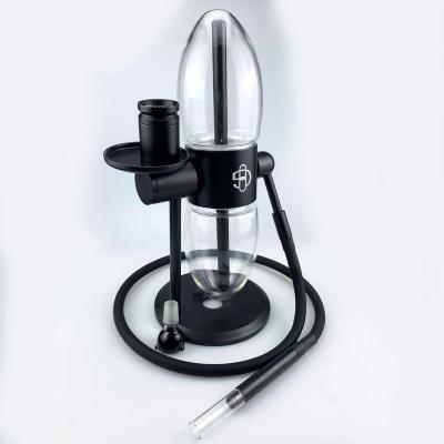 China Hot Sale Bullet Design Gravity Hookah Aluminum Alloy Mini Glass Hookah 360 Rotating Gravity Smoking Hookah for sale