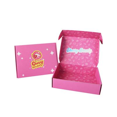 China Recycled Materials Logo Foldable Corrugated Small Custom Carton Clothes Gift Mailer Box Cardboard Packing Boxes For Shipping for sale