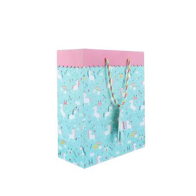 China Recycled materials uniquecolour custom printing commercial luxury gift shopping paper bag for sale