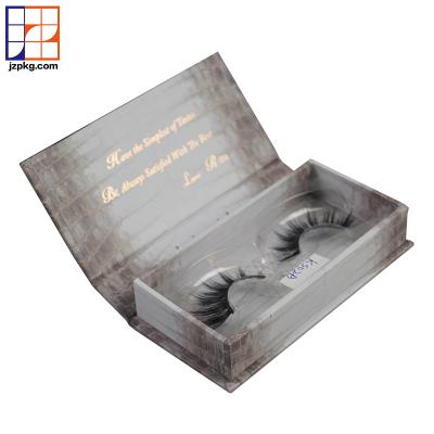 China Handmade Custom LOGO Luxury Gold Eyelash Packaging Box With Clear Window for sale