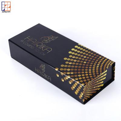 China Recyclable Luxury Black Gold Hair Extension Packaging Boxes Custom Logo for sale