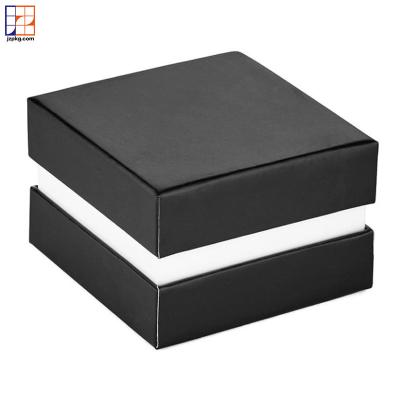 China Recycled Materials Recycled Custom Luxury White Black Square Paper Box Jewelry Packaging for sale