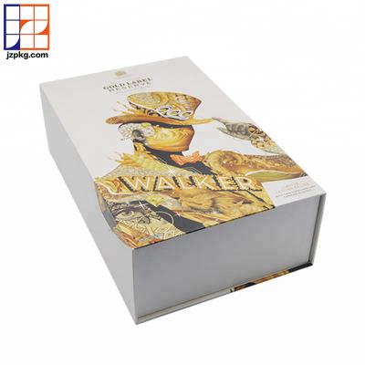 China Recyclable Magnetic Flip Top Single Bottle Wine Box With Plastic Blister Insert for sale