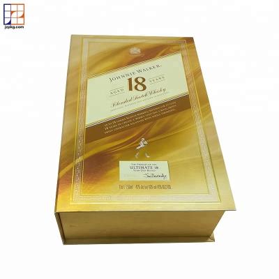 China Recyclable Custom Luxury Paper Packaging Book Shape Wine Gift Boxes For Glass Bottle for sale