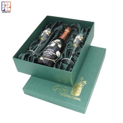 China Recyclable Luxury Single Bottle Wine Champagne Packaging Box With Silk Striped for sale