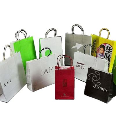 China Guangzhou Recyclable Art Paper Gift Packaging Shopping Bag Recyclable Kraft Paper Bag With Custom Logo for sale