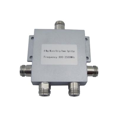 China 4 way wilkinson rf power splitter widely used in IBS and DAS 800-2500MHz MNPS-825-04-NF-M for sale