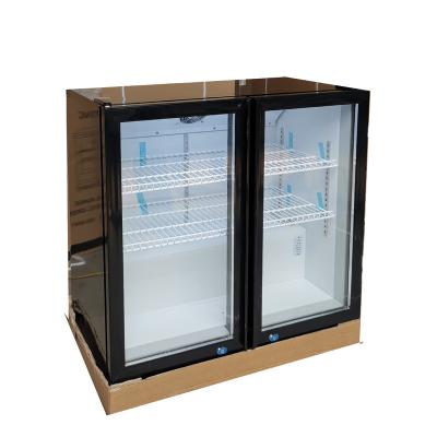 China Single-Temperature 2 Doors Beverage Fridge Beer Display Tabletop Cooler Under Back Fridge for sale