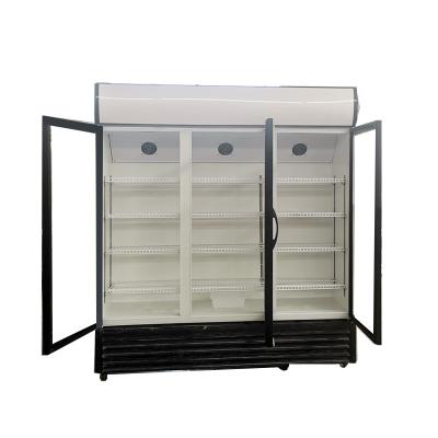 China 1000L Single-temperature Straight Glass Doors Cooler Commercial Refrigerator Display Supermarket Fridge for sale