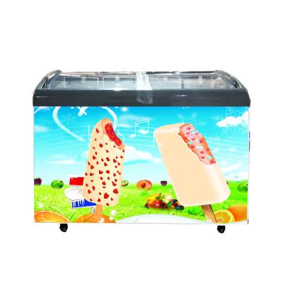 China Single-Temperature Deep display freezer ice cream display refrigerator with top open doors for sale