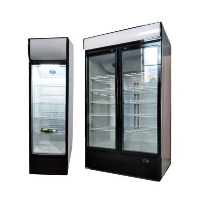 China Single-Temperature Sub-Zero Commercial Glass Door Refrigerator Upright Refrigerated Cabinets for sale