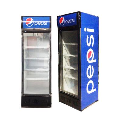 China Upright Pepsi Freezer Pepsi Drinks Showcase 1 Cold Door Upright Display Freezer for sale