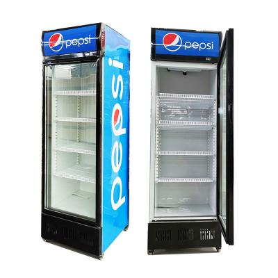 China Vertical Single-temperature Display Refrigerator Single Glass Door Vertical Beverage Display Fridge For Commercial Use for sale