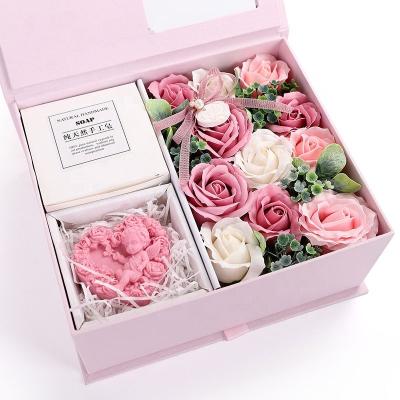 China Soap Rose Flower Wholesales Set Flower Box Rose Bear Soap St Valentines Day 2020 Gift for sale