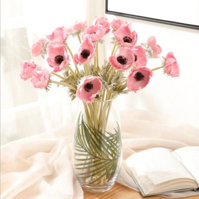 China Wholesale natural simple artificial wedding bouquet wild flower contact poppy flower for living room table decoration for sale