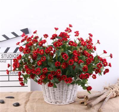 China Hot Sale 5 Branches Natural Touch Party Decorative Artificial Flower Mini Potted Rose Bouquet for sale