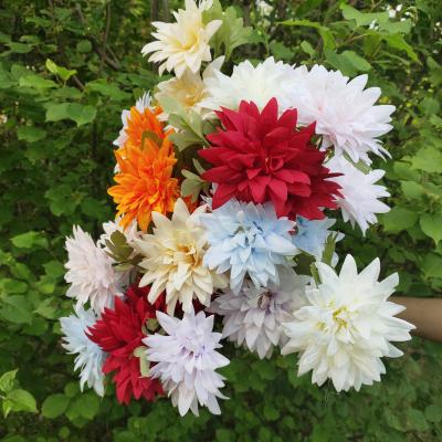 China decorative flowers & Braid 3 head chrysanthemum flower wedding stage decoration simulation flower wholesale for sale